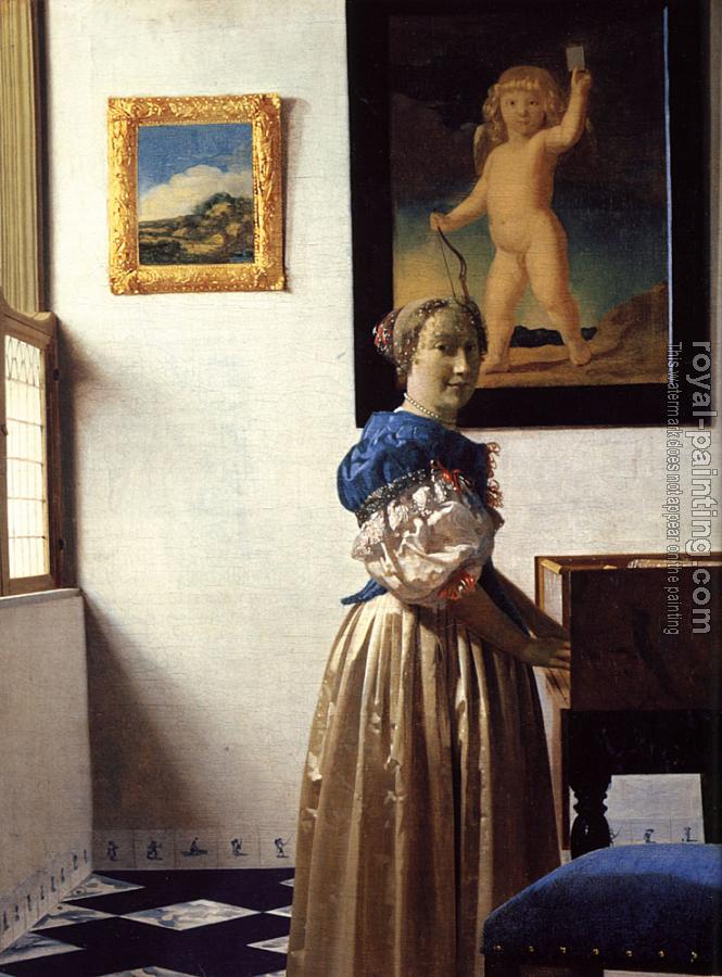Johannes Vermeer : A Lady Standing at a Virginal II